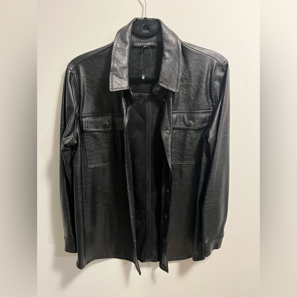 Dynamite leather shirt jacket. Size medium. Never worn - Picture 1 of 14